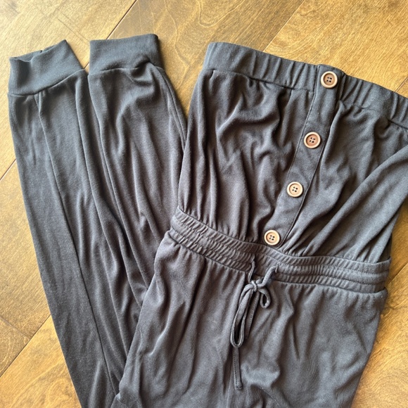 Strapless Charcoal Gray Jumpsuit - Picture 3 of 3